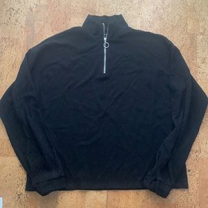 Soft thermal knit top with ring zip